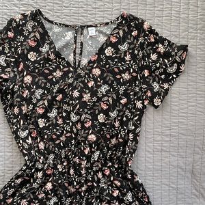 Black Floral Romper